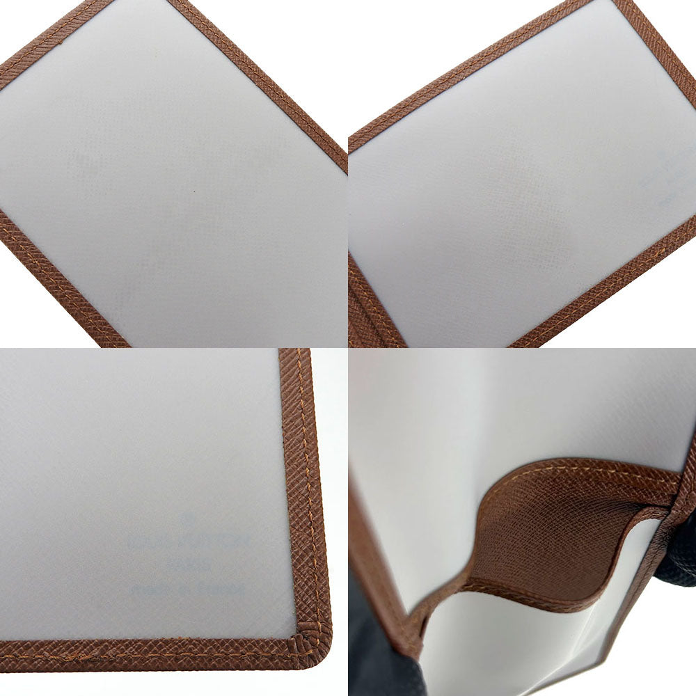 LOUIS VUITTON Pass case leather Brown