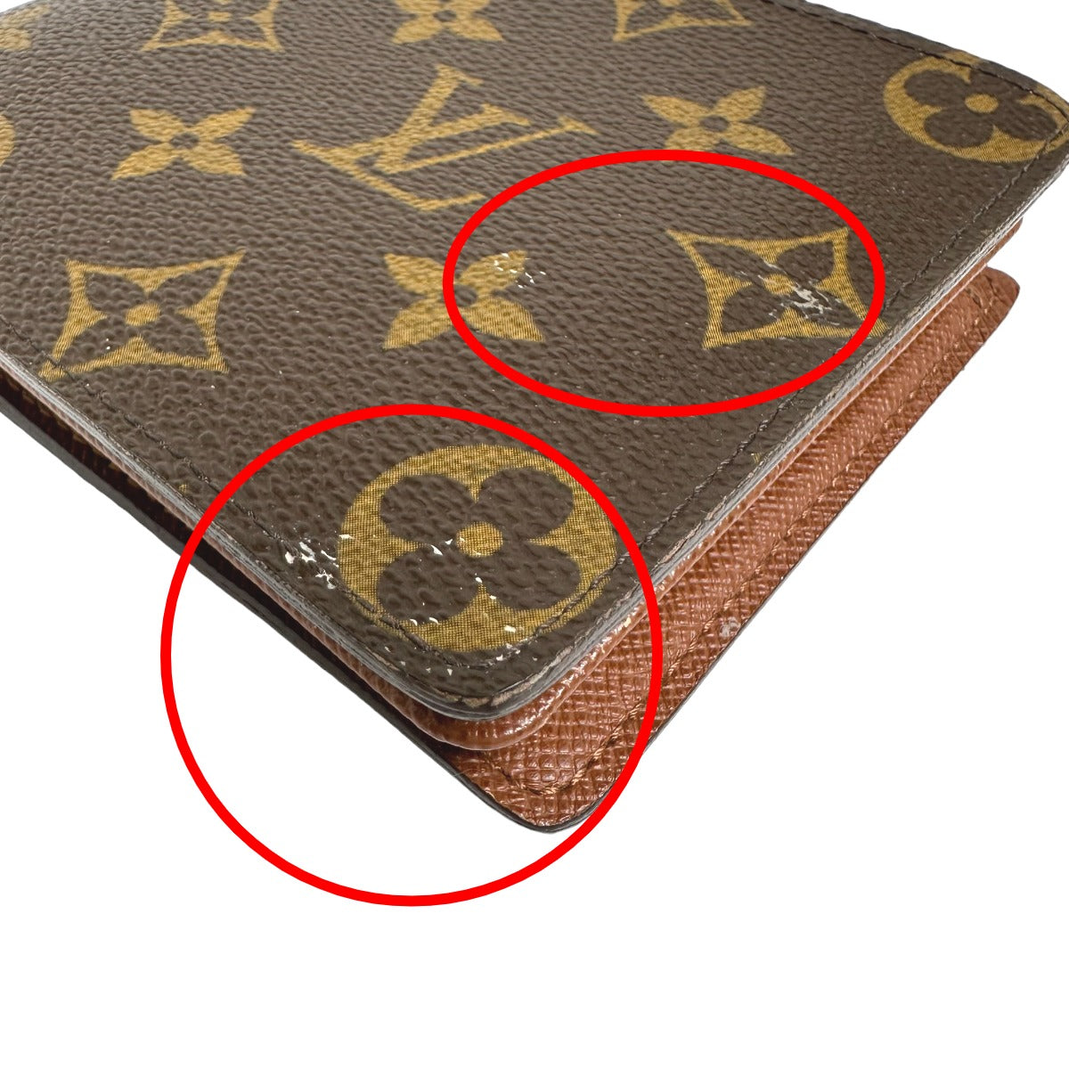 LOUIS VUITTON Bifold Wallet M60026 Monogram canvas Brown Bifold Wallet Monogram Portefeuille Florin unisex(Unisex) Used Authentic