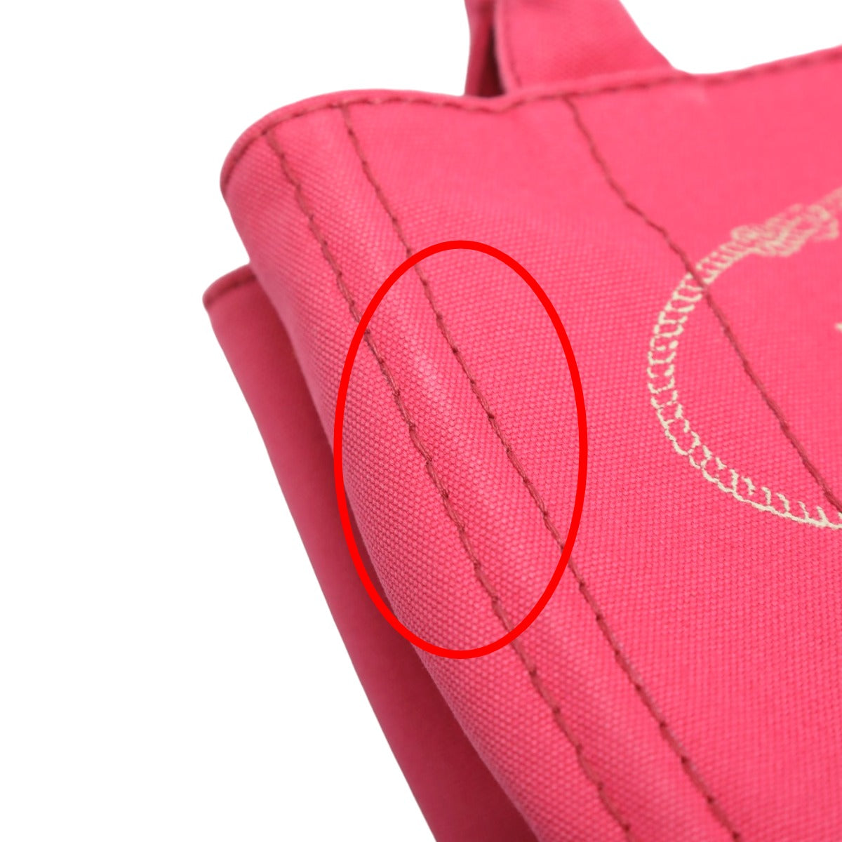 PRADA Tote Bag B2439G Cotton denim pink Tote Bag canvas Canapa Women Used Authentic