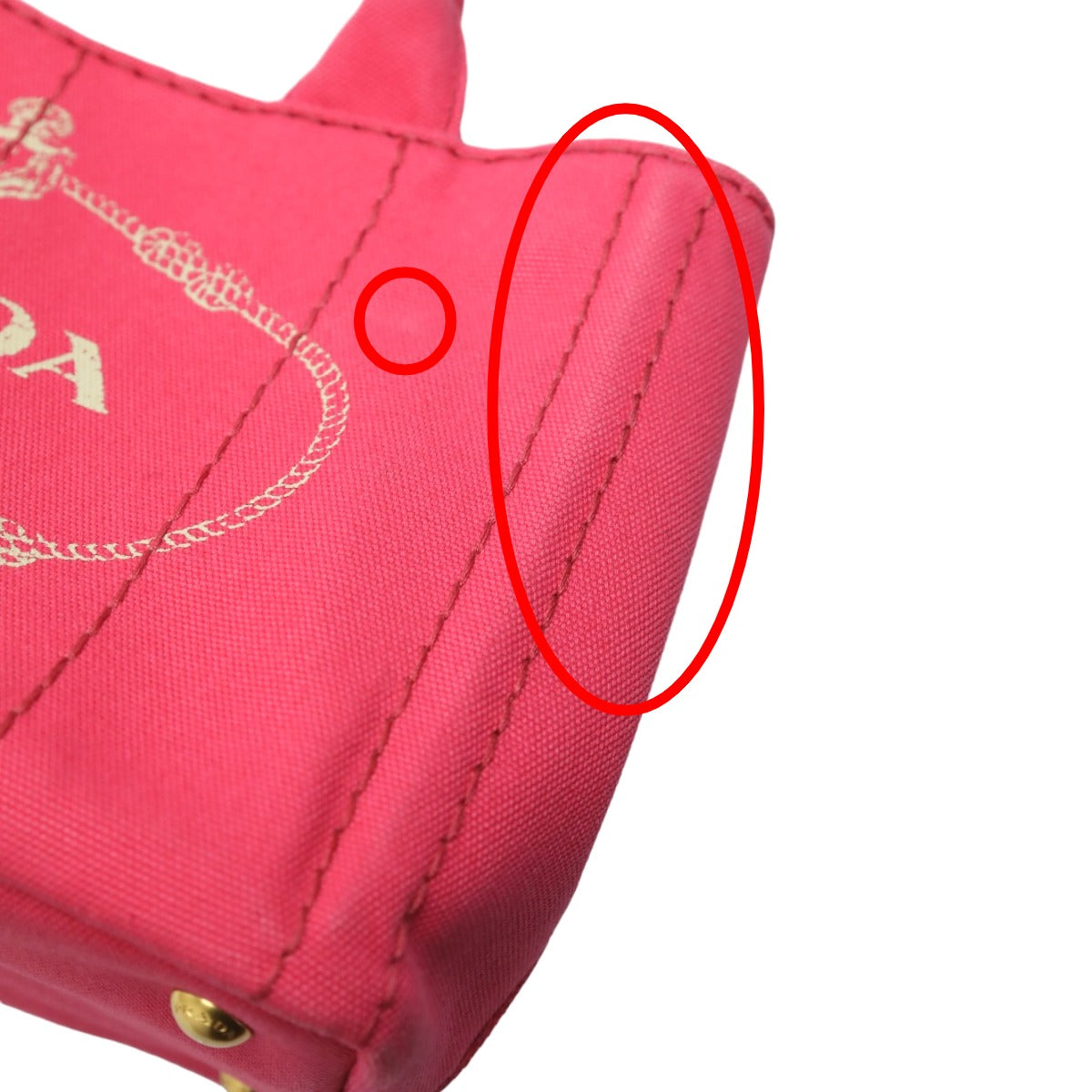 PRADA Tote Bag B2439G Cotton denim pink Tote Bag canvas Canapa Women Used Authentic