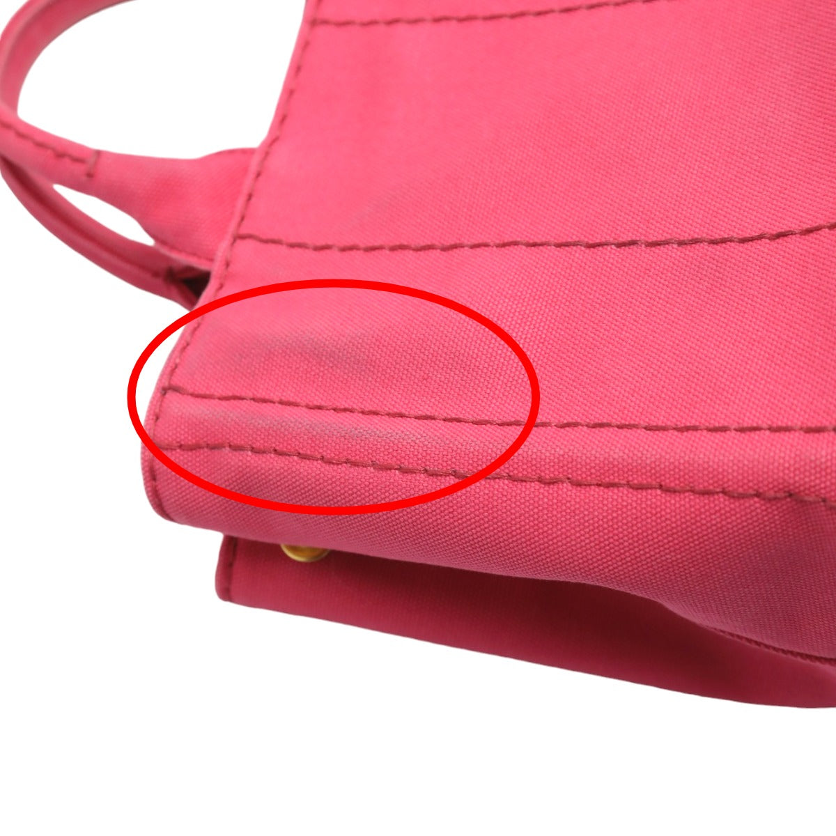 PRADA Tote Bag B2439G Cotton denim pink Tote Bag canvas Canapa Women Used Authentic