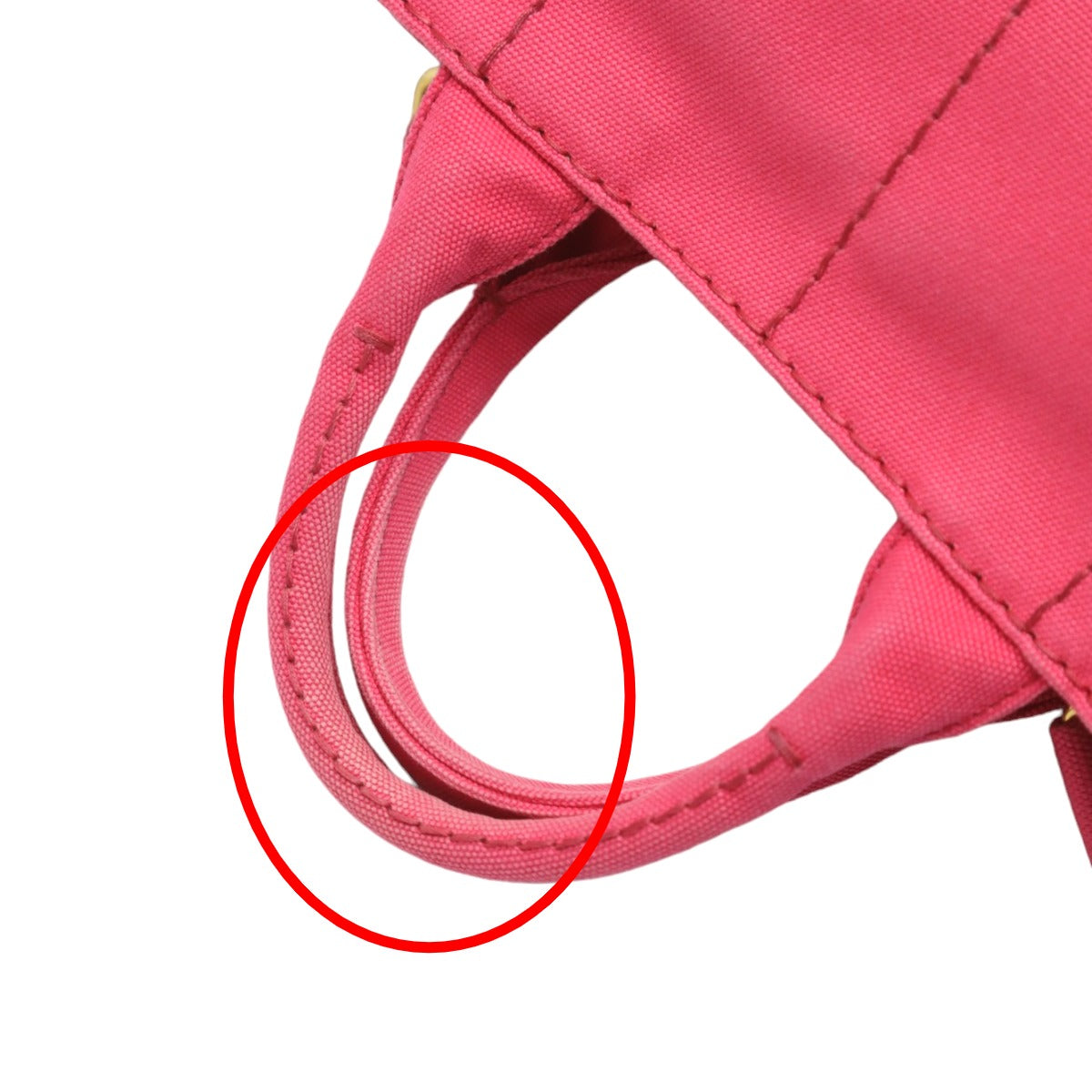 PRADA Tote Bag B2439G Cotton denim pink Tote Bag canvas Canapa Women Used Authentic