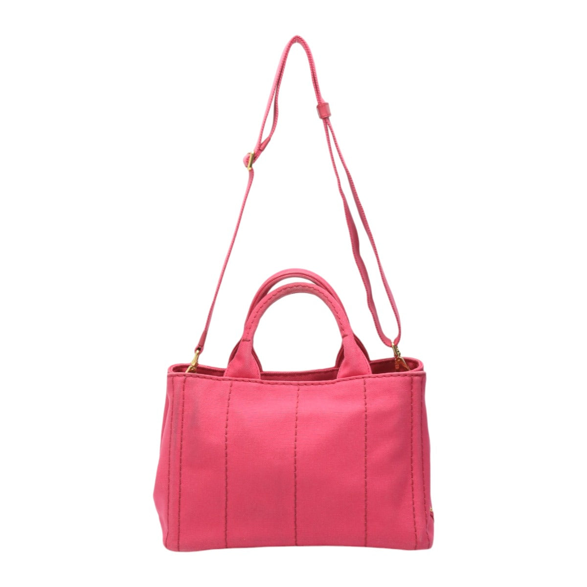 PRADA Tote Bag B2439G Cotton denim pink Tote Bag canvas Canapa Women Used Authentic
