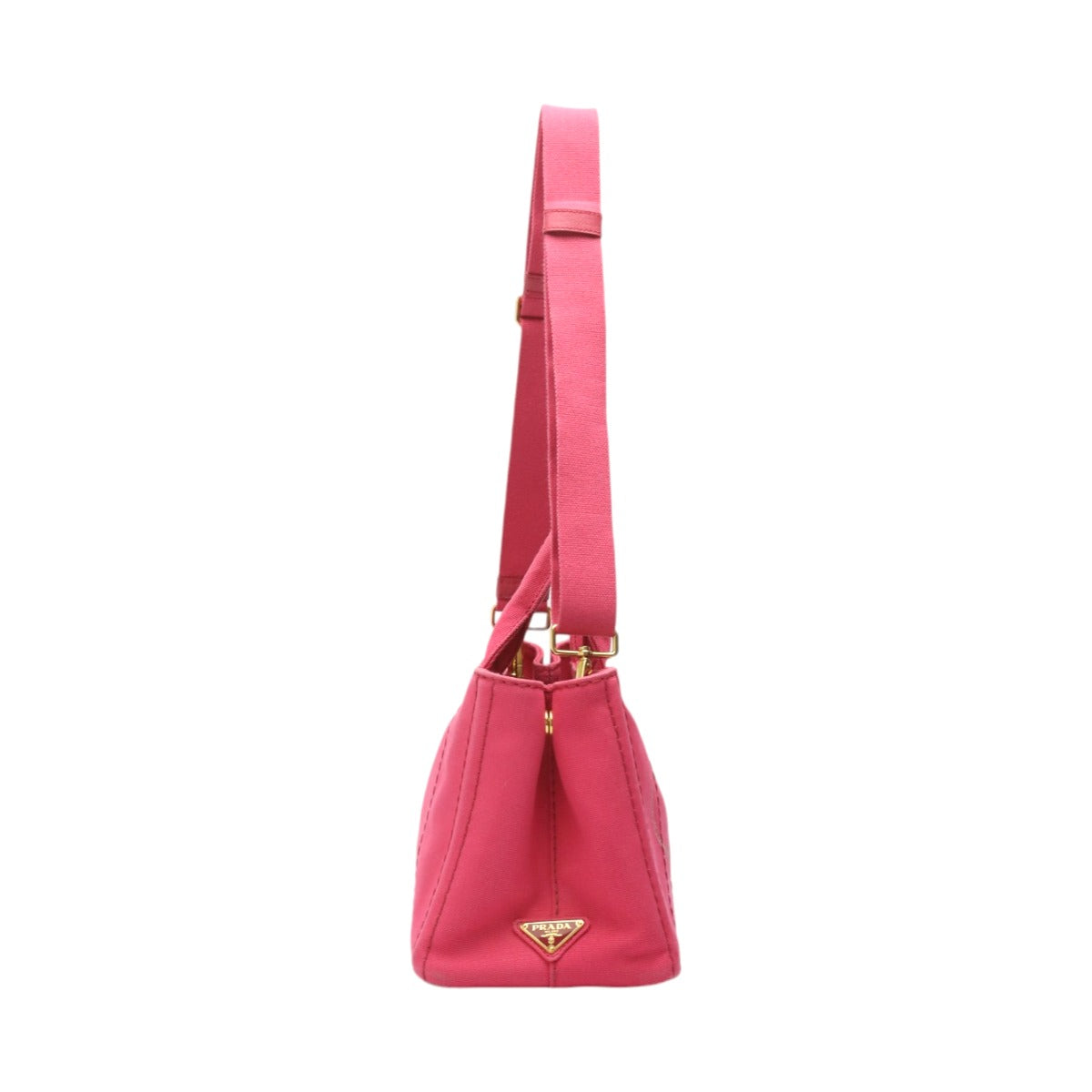 PRADA Tote Bag B2439G Cotton denim pink Tote Bag canvas Canapa Women Used Authentic