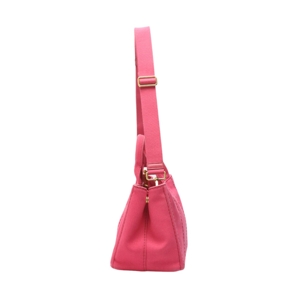 PRADA Tote Bag B2439G Cotton denim pink Tote Bag canvas Canapa Women Used Authentic
