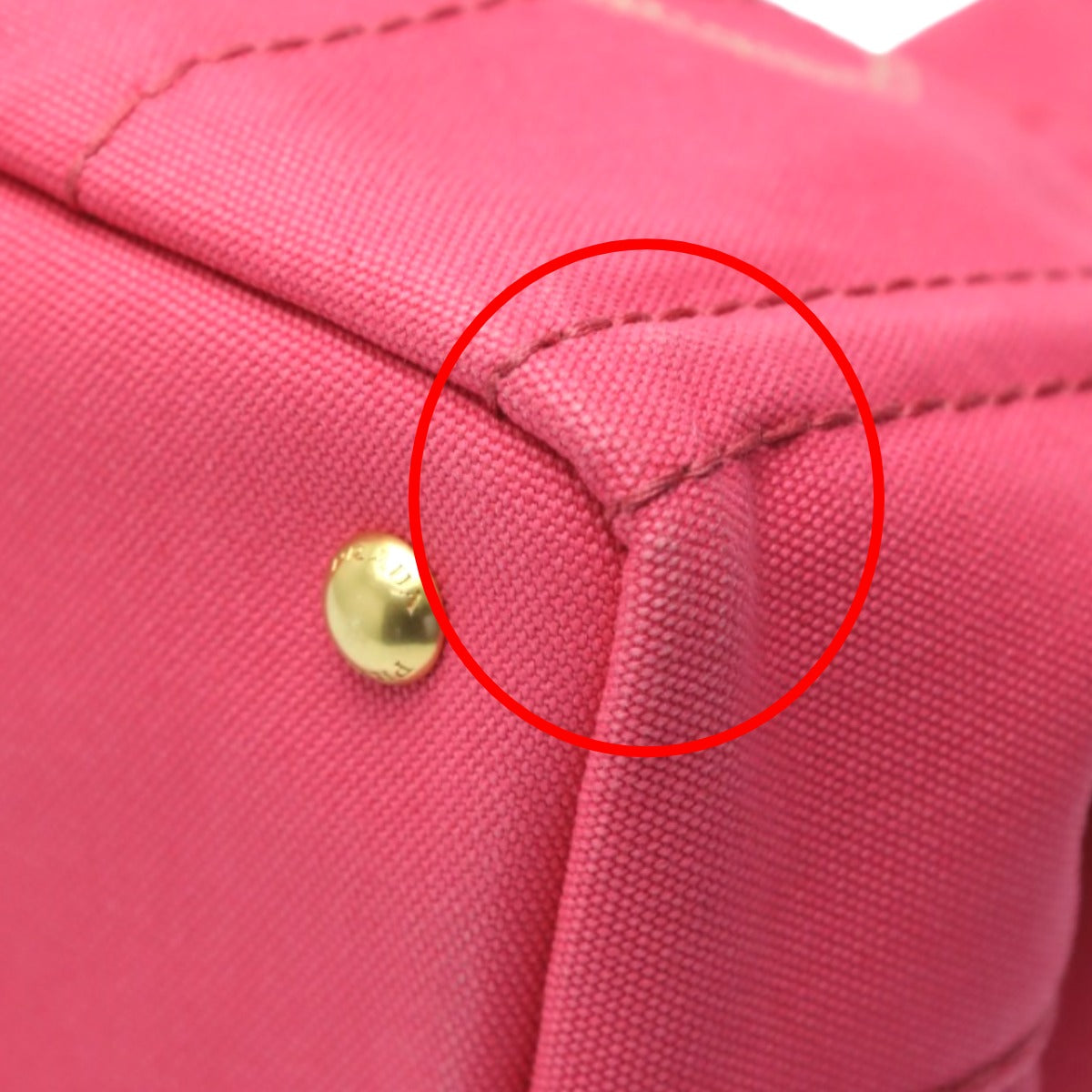 PRADA Tote Bag B2439G Cotton denim pink Tote Bag canvas Canapa Women Used Authentic