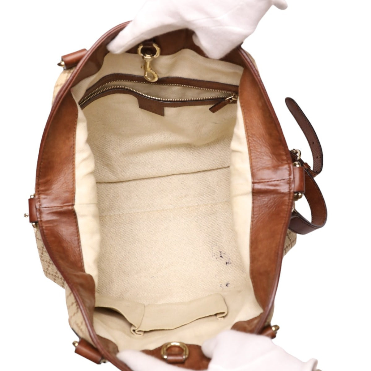 GUCCI Tote Bag 282346 canvas Antique brown Diamante