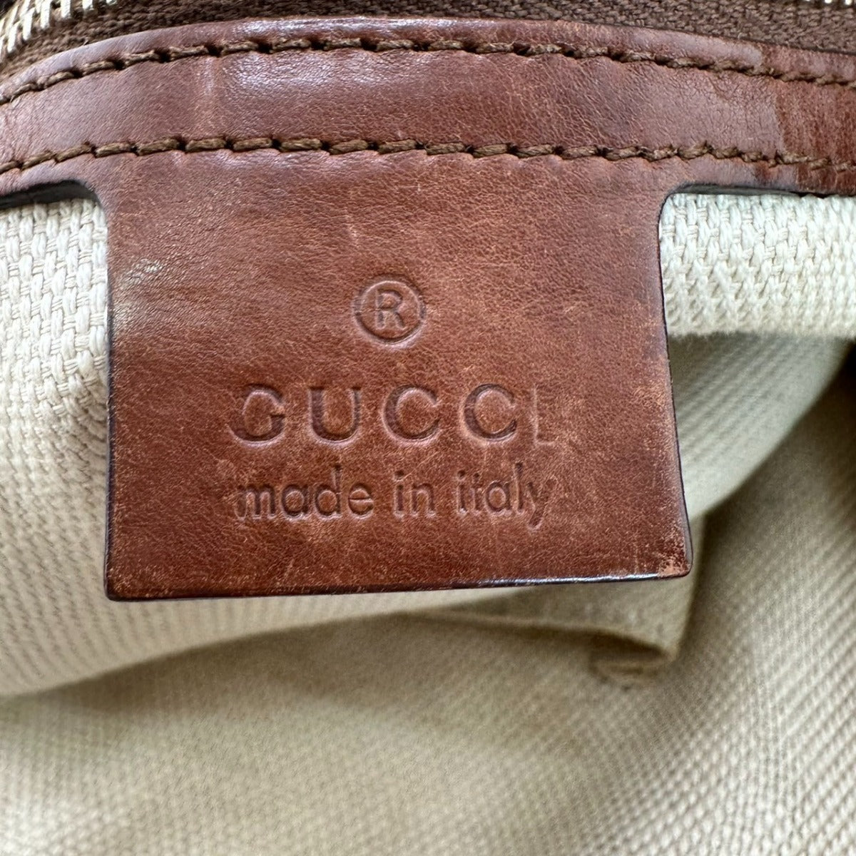 GUCCI Tote Bag 282346 canvas Antique brown Diamante