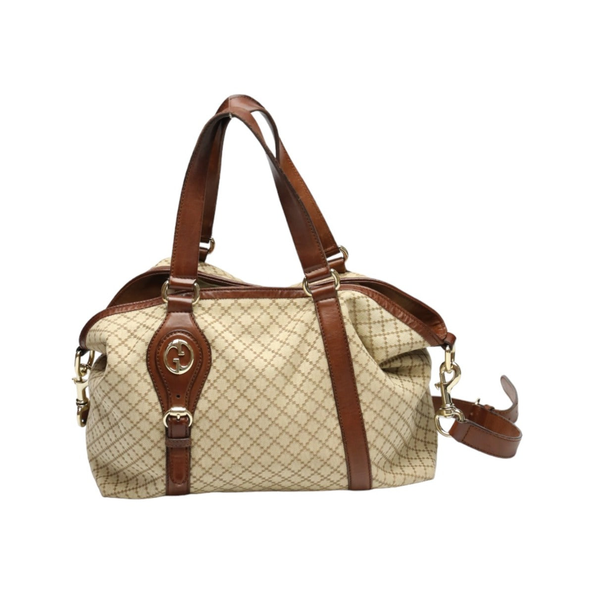 GUCCI Tote Bag 282346 canvas Antique brown Diamante