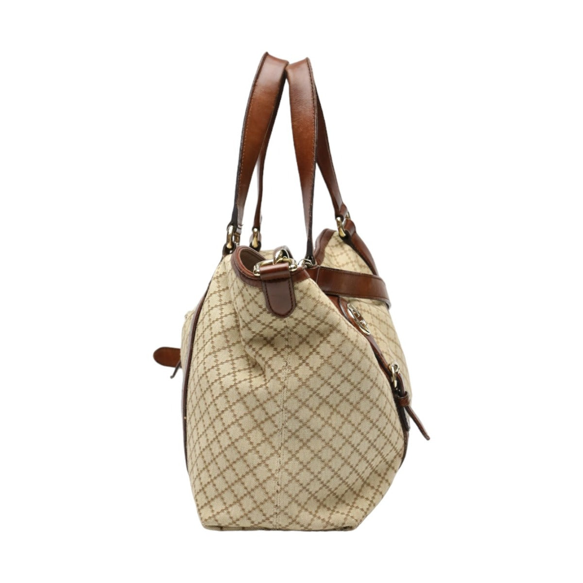 GUCCI Tote Bag 282346 canvas Antique brown Diamante