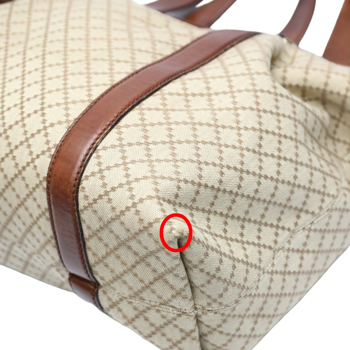 GUCCI Tote Bag 282346 canvas Antique brown Diamante