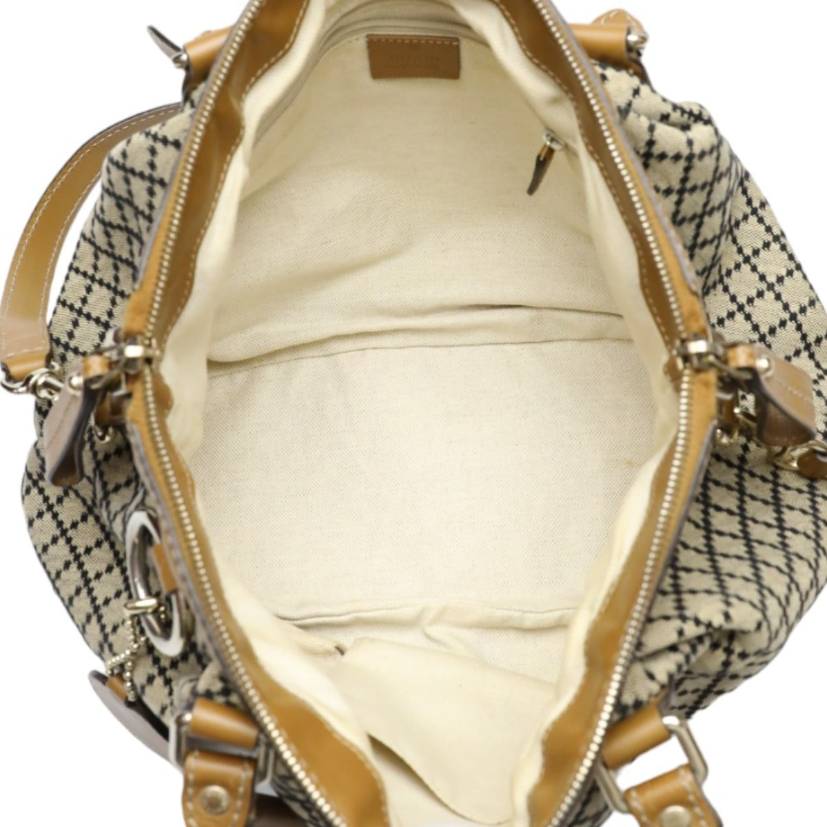 GUCCI Tote Bag 247902 canvas Beige x brown Diamante