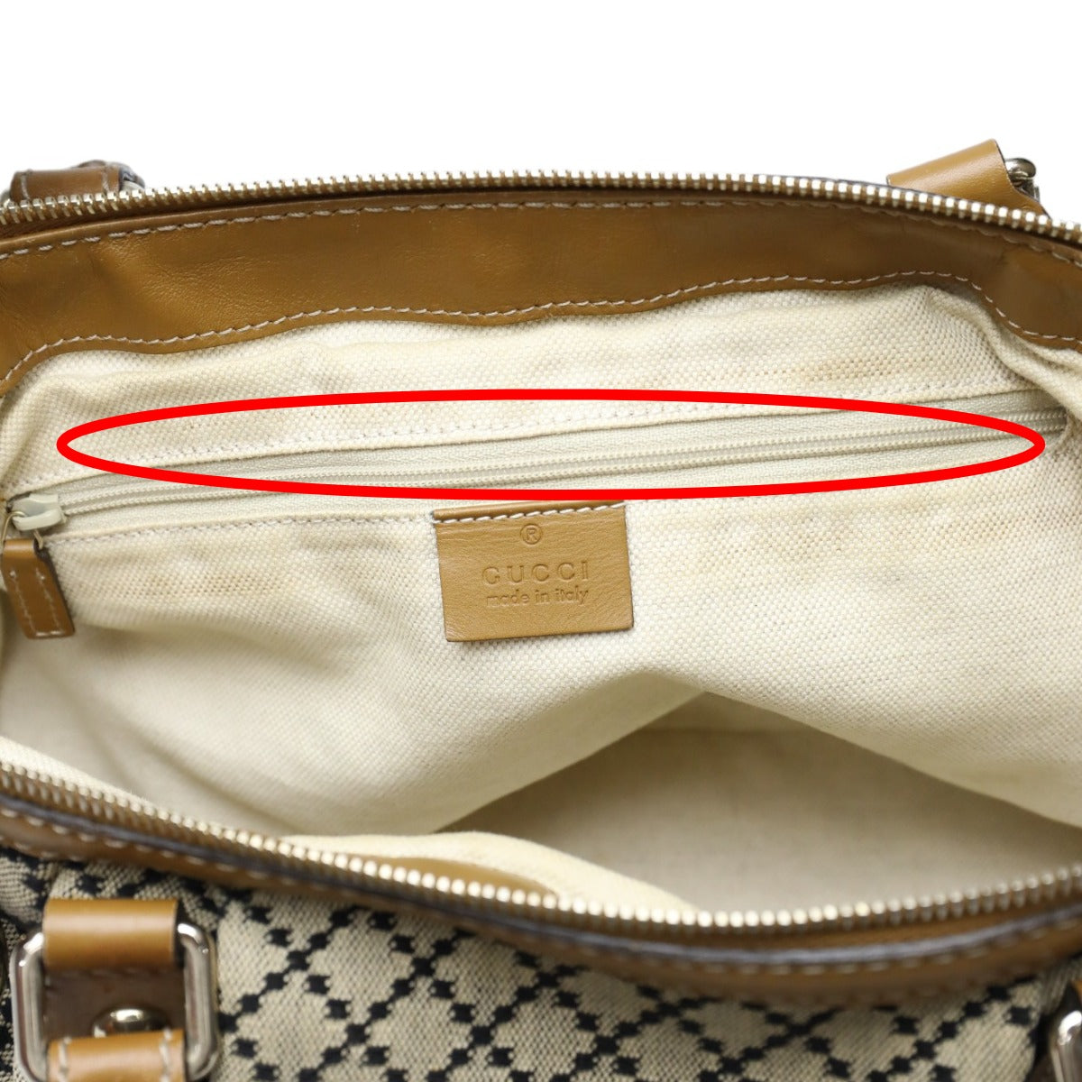 GUCCI Tote Bag 247902 canvas Beige x brown Diamante
