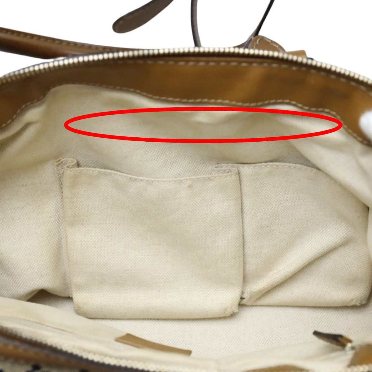 GUCCI Tote Bag 247902 canvas Beige x brown Diamante