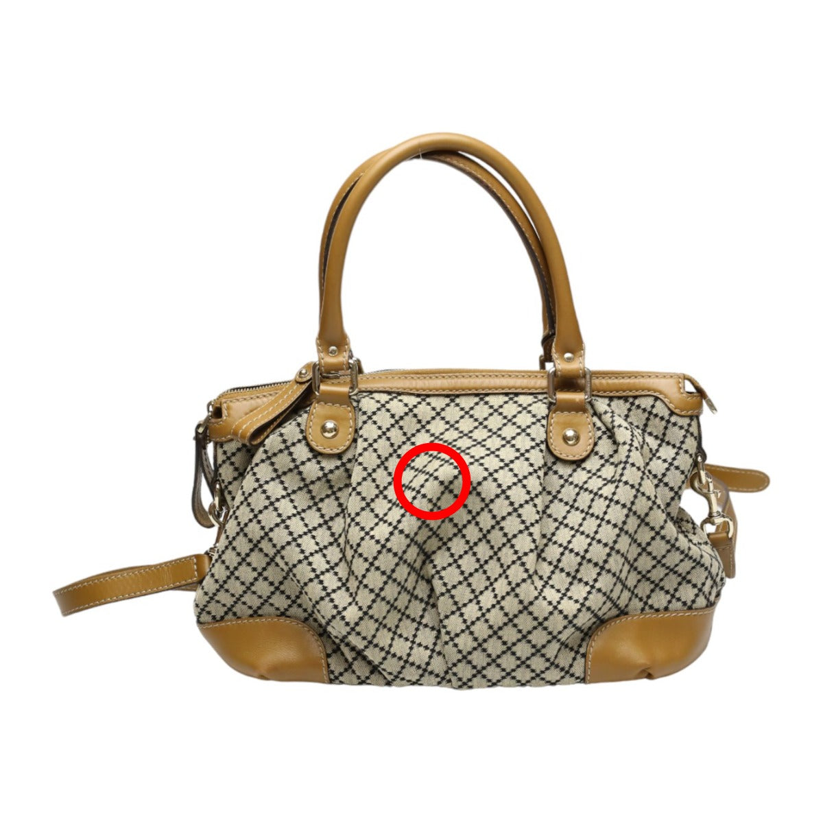 GUCCI Tote Bag 247902 canvas Beige x brown Diamante