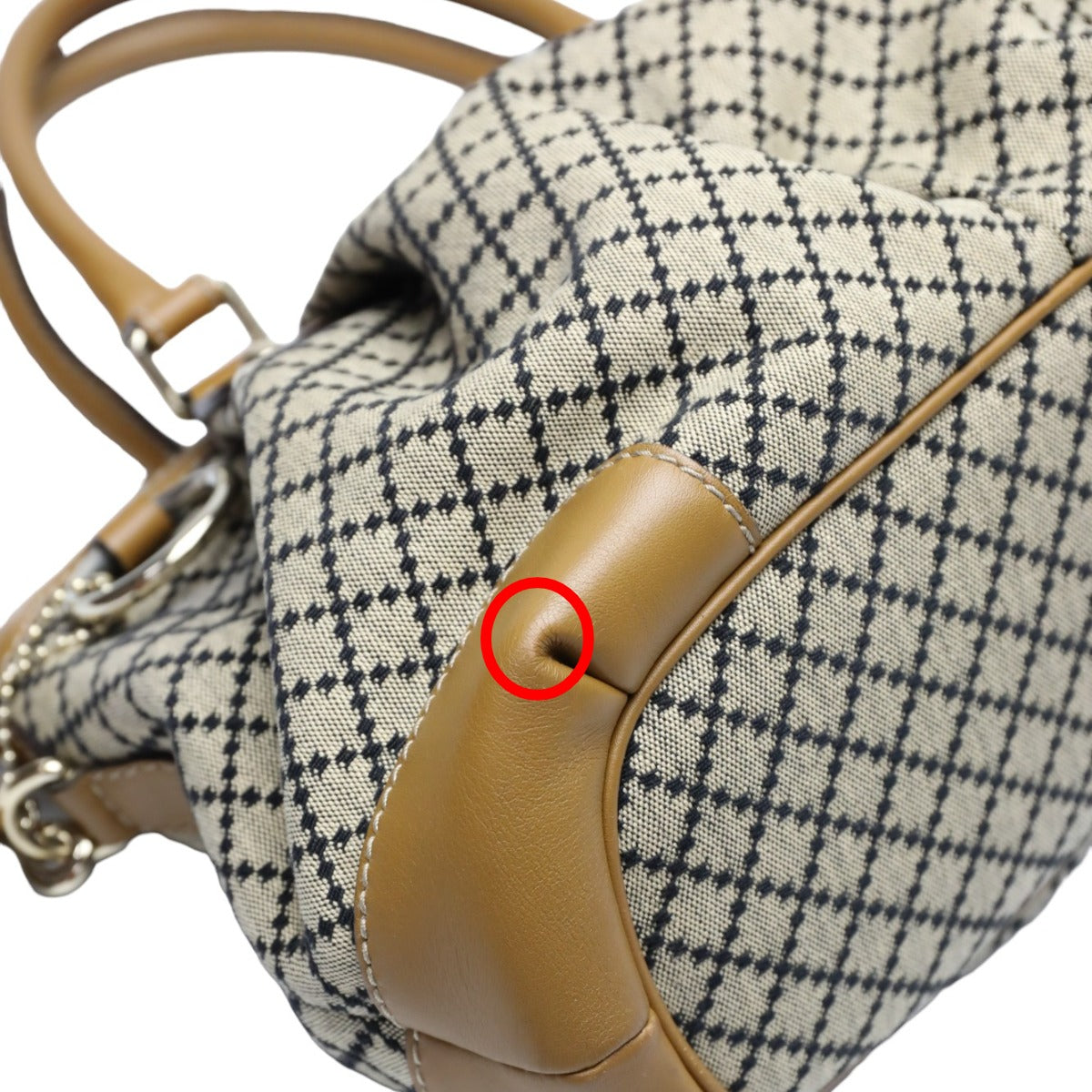 GUCCI Tote Bag 247902 canvas Beige x brown Diamante