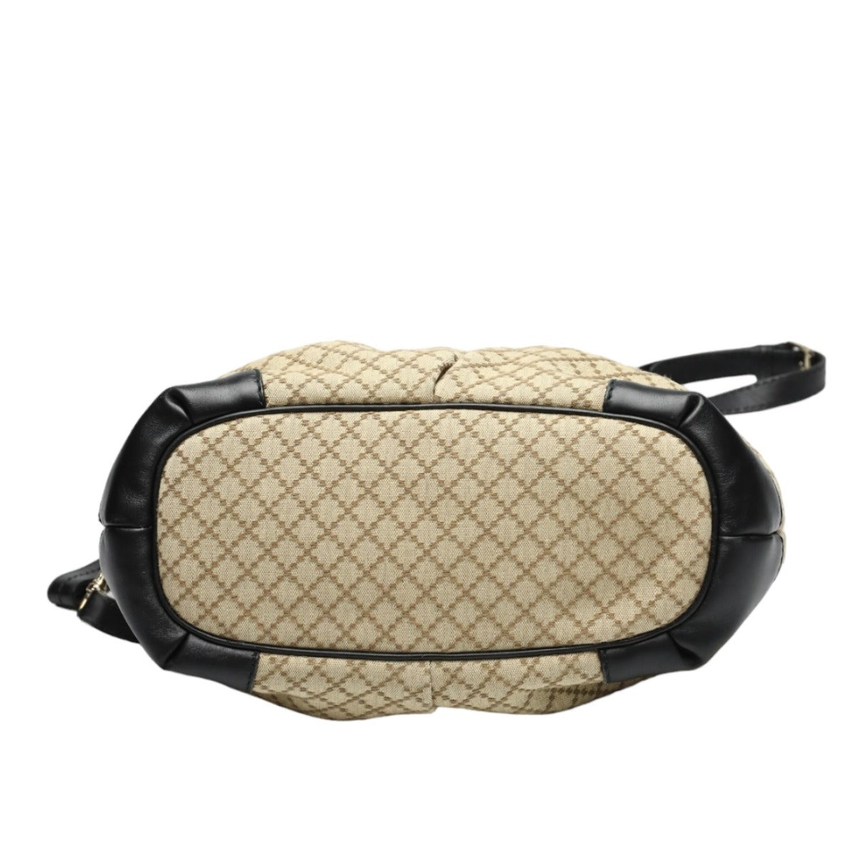 GUCCI Shoulder Bag 247902 canvas Black x beige Diamante