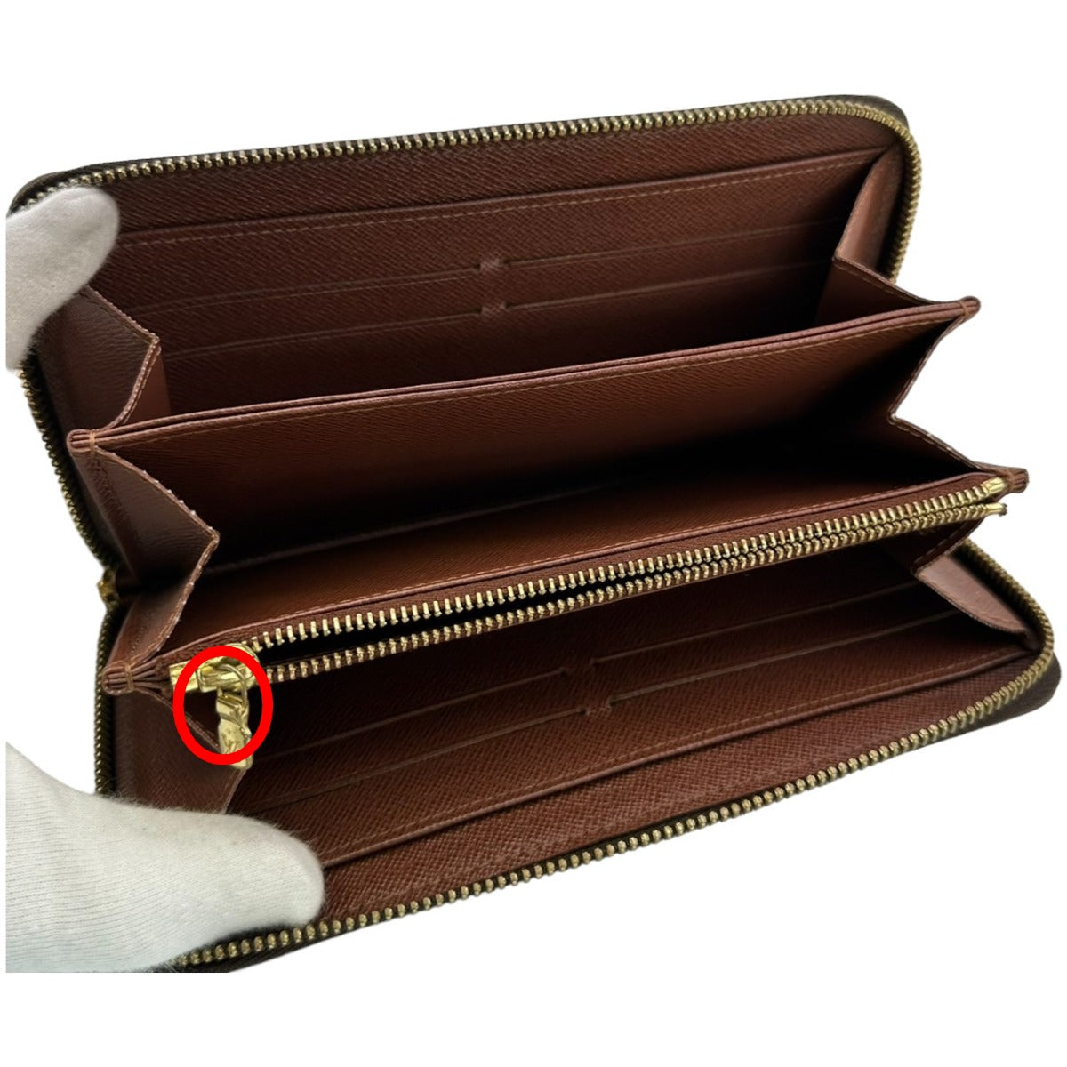 LOUIS VUITTON Long Wallet Purse M60017 Monogram canvas, leather Brown Monogram Zip Around