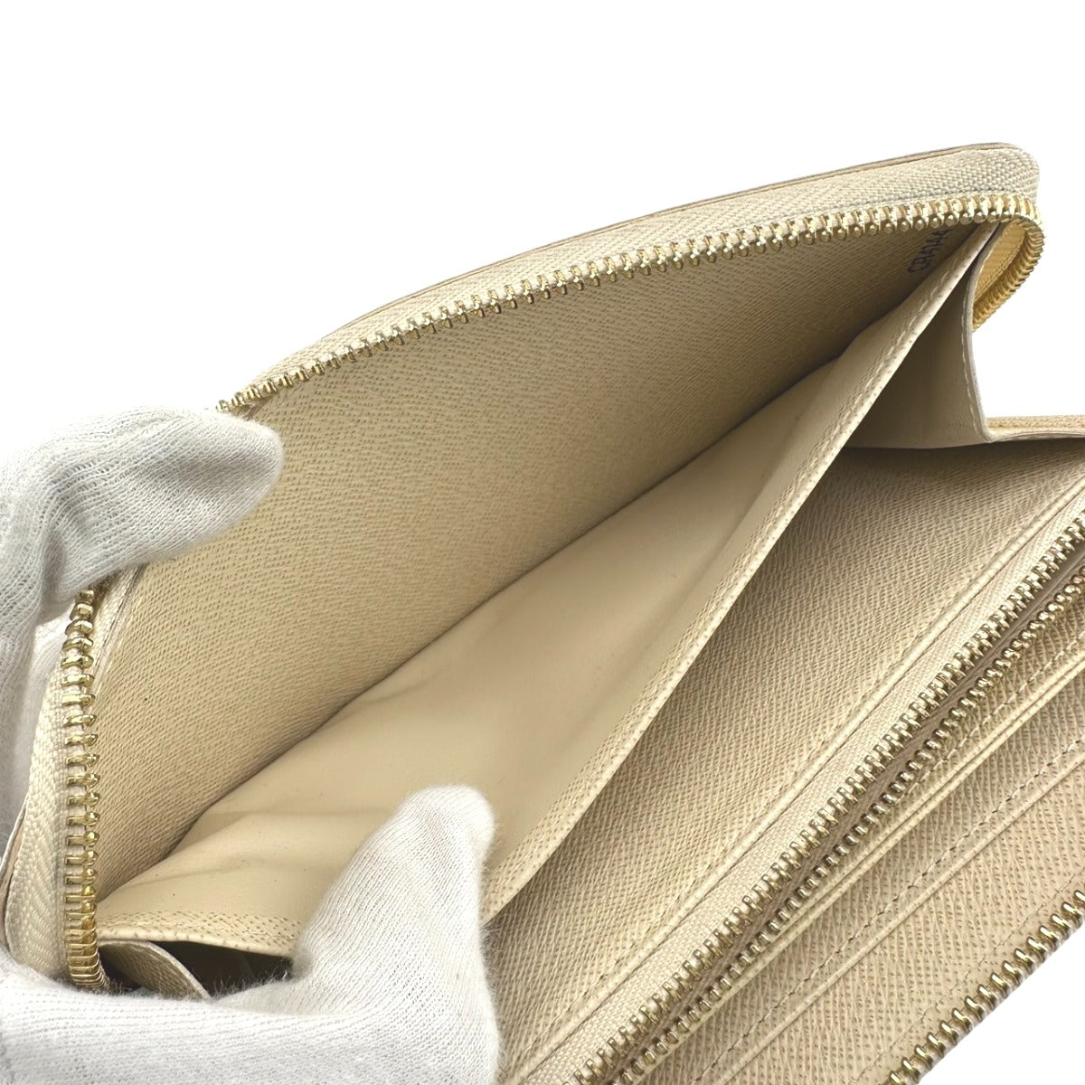 LOUIS VUITTON Long Wallet Purse N60019 Damier Azur Canvas white Azur Zippy wallet
