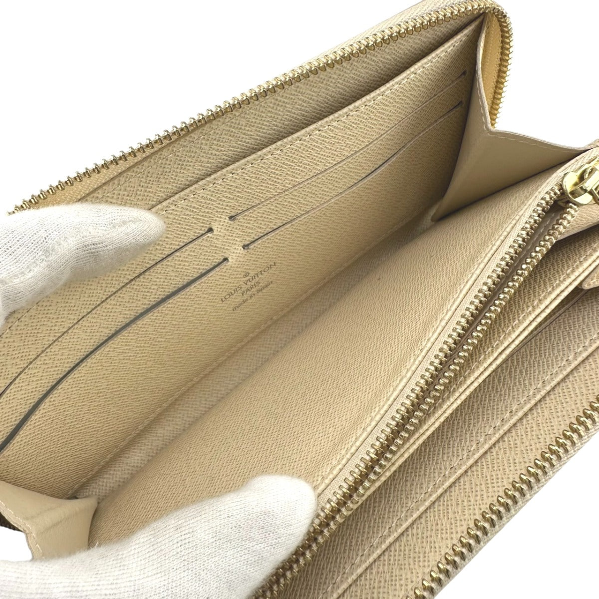 LOUIS VUITTON Long Wallet Purse N60019 Damier Azur Canvas white Azur Zippy wallet
