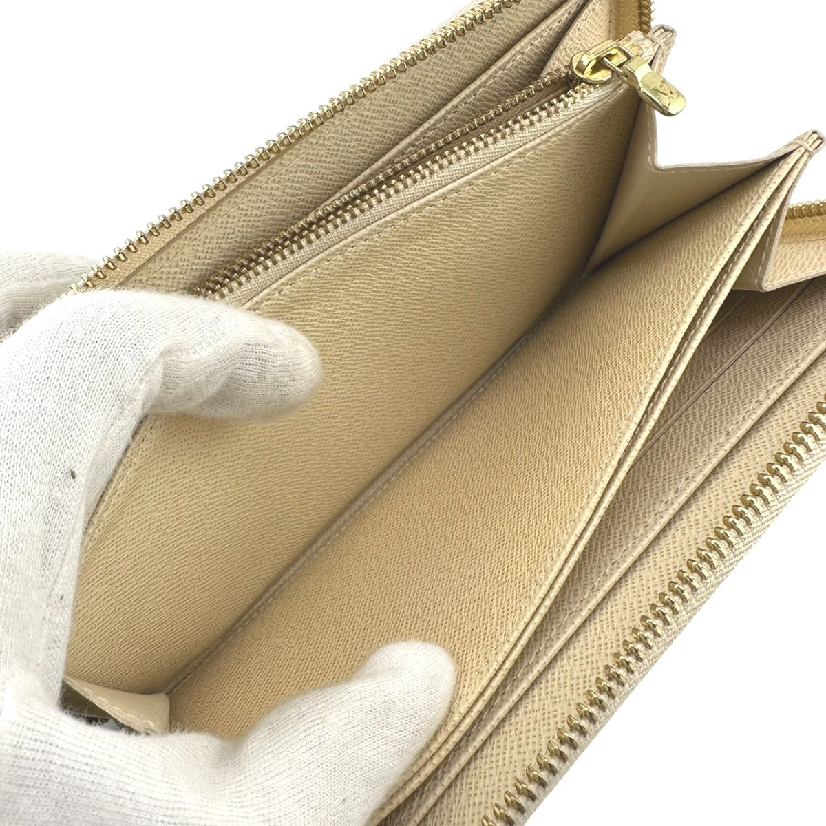 LOUIS VUITTON Long Wallet Purse N60019 Damier Azur Canvas white Azur Zippy wallet