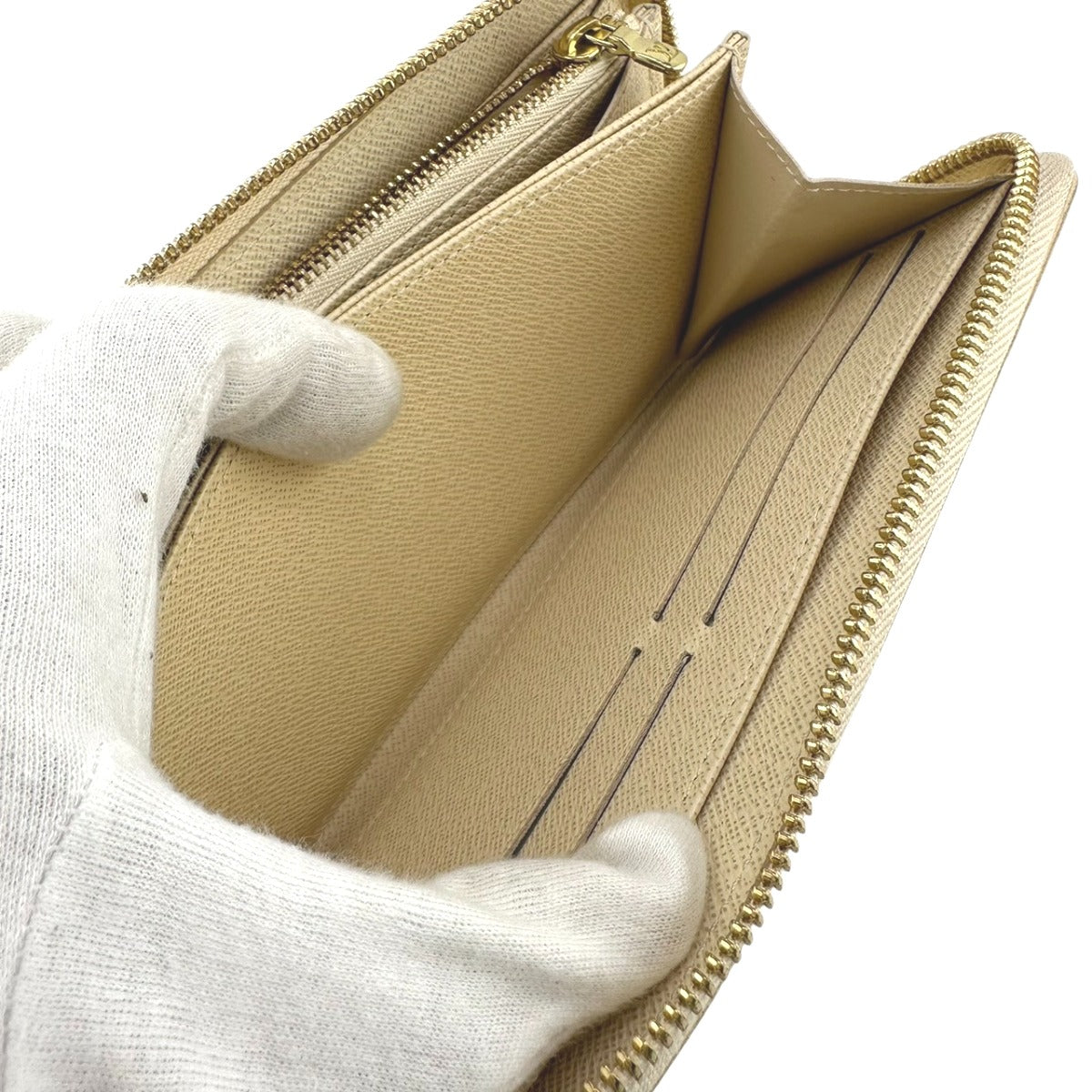 LOUIS VUITTON Long Wallet Purse N60019 Damier Azur Canvas white Azur Zippy wallet