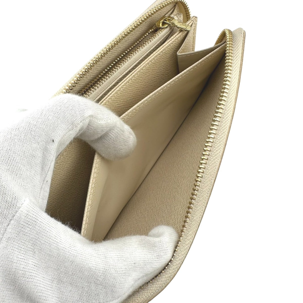 LOUIS VUITTON Long Wallet Purse N60019 Damier Azur Canvas white Azur Zippy wallet