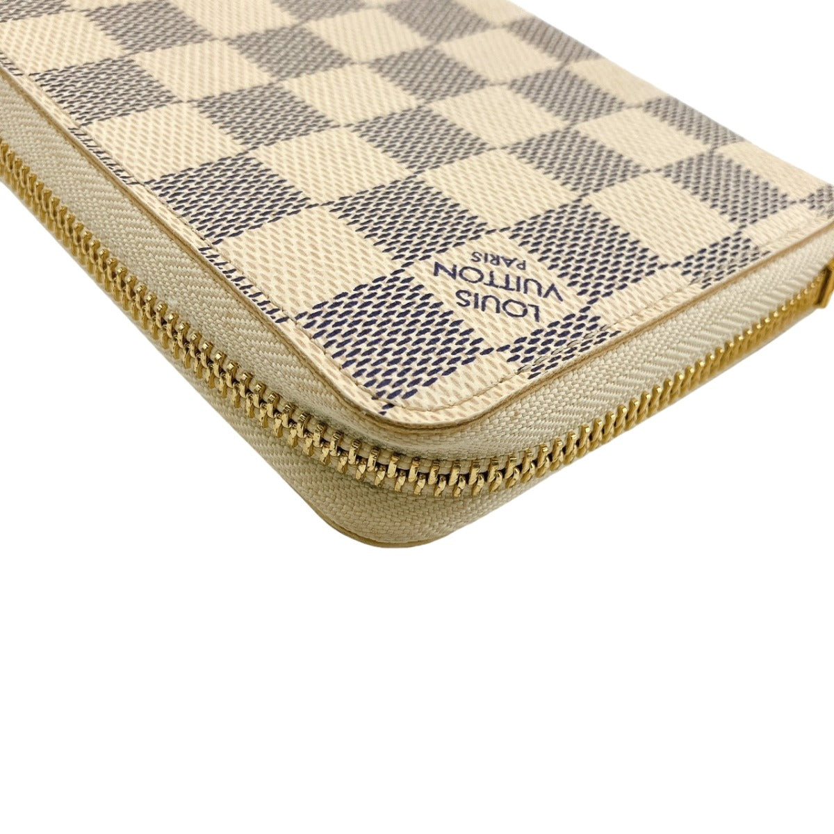 LOUIS VUITTON Long Wallet Purse N60019 Damier Azur Canvas white Azur Zippy wallet