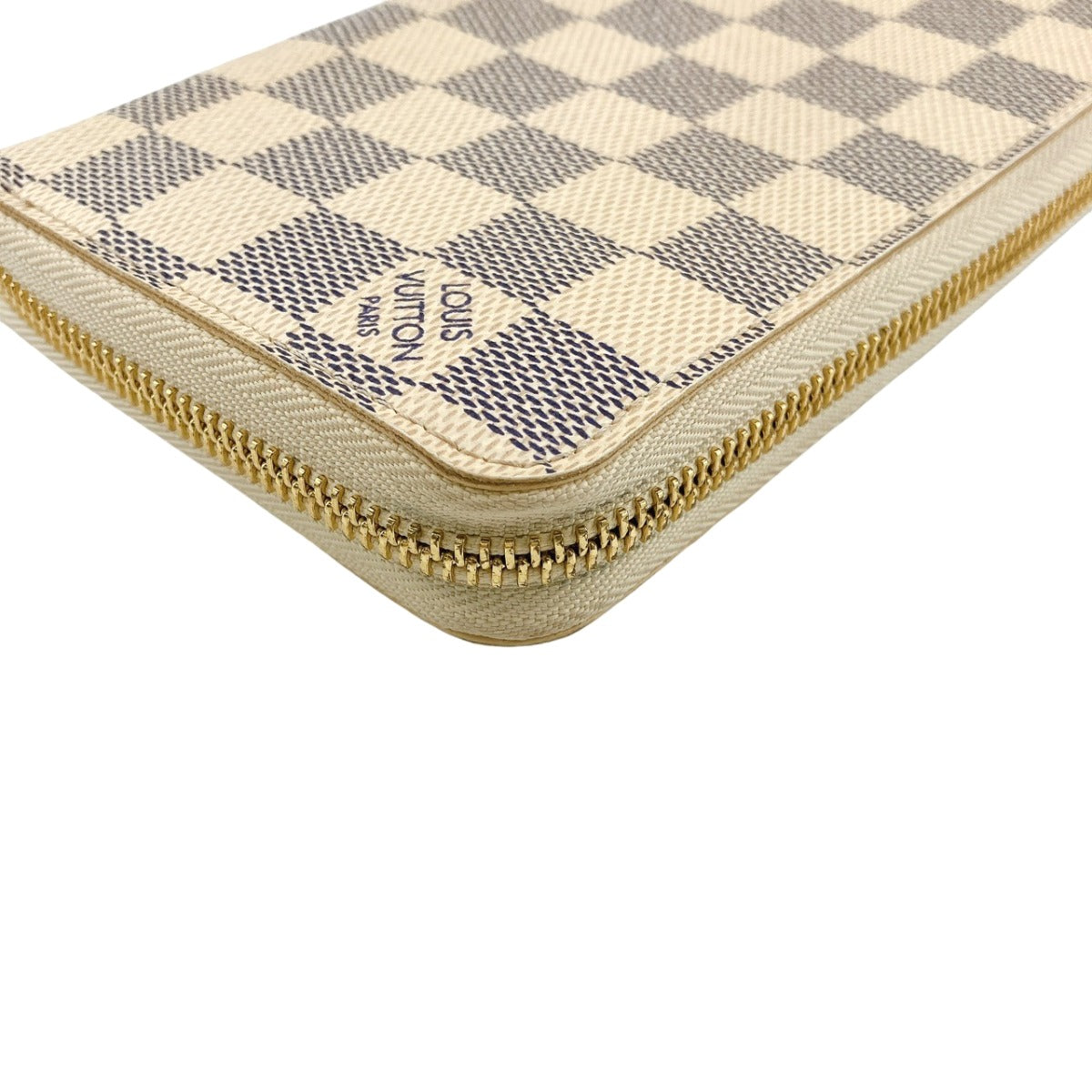 LOUIS VUITTON Long Wallet Purse N60019 Damier Azur Canvas white Azur Zippy wallet
