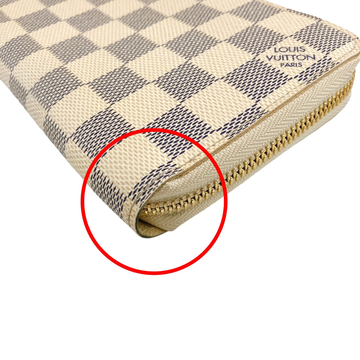 LOUIS VUITTON Long Wallet Purse N60019 Damier Azur Canvas white Azur Zippy wallet
