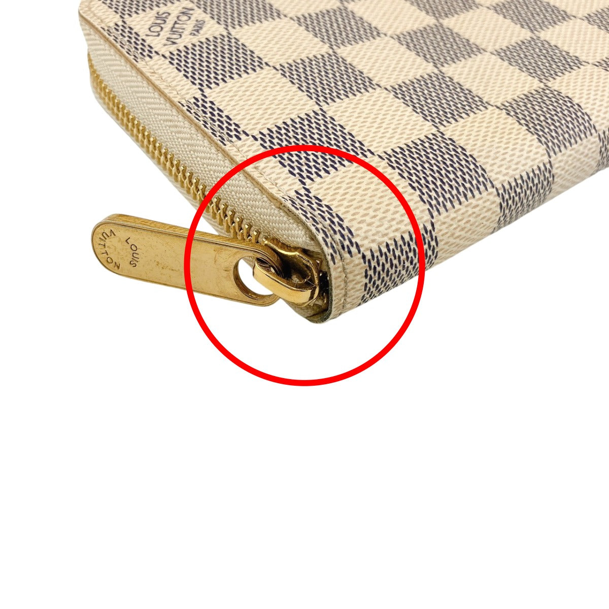 LOUIS VUITTON Long Wallet Purse N60019 Damier Azur Canvas white Azur Zippy wallet