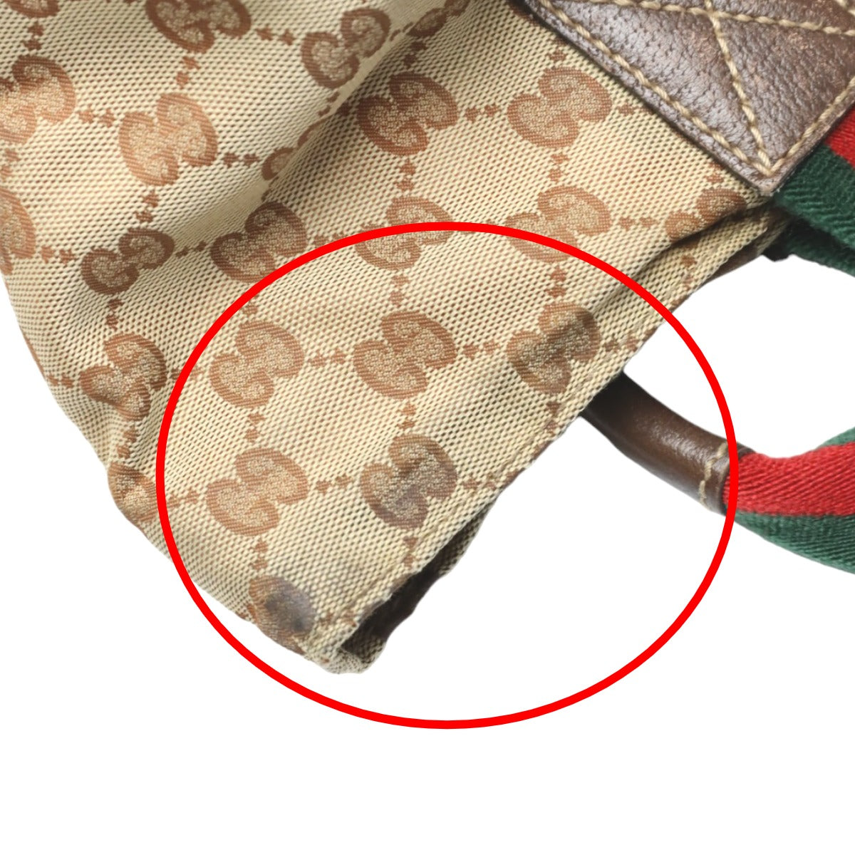 GUCCI Handbag 131228 GG canvas beige Tote Bag Sherry line Women Used Authentic
