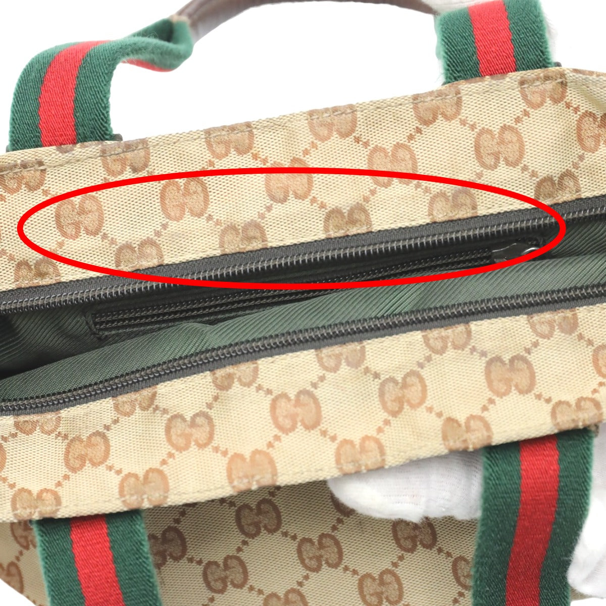 GUCCI Handbag 131228 GG canvas beige Tote Bag Sherry line Women Used Authentic