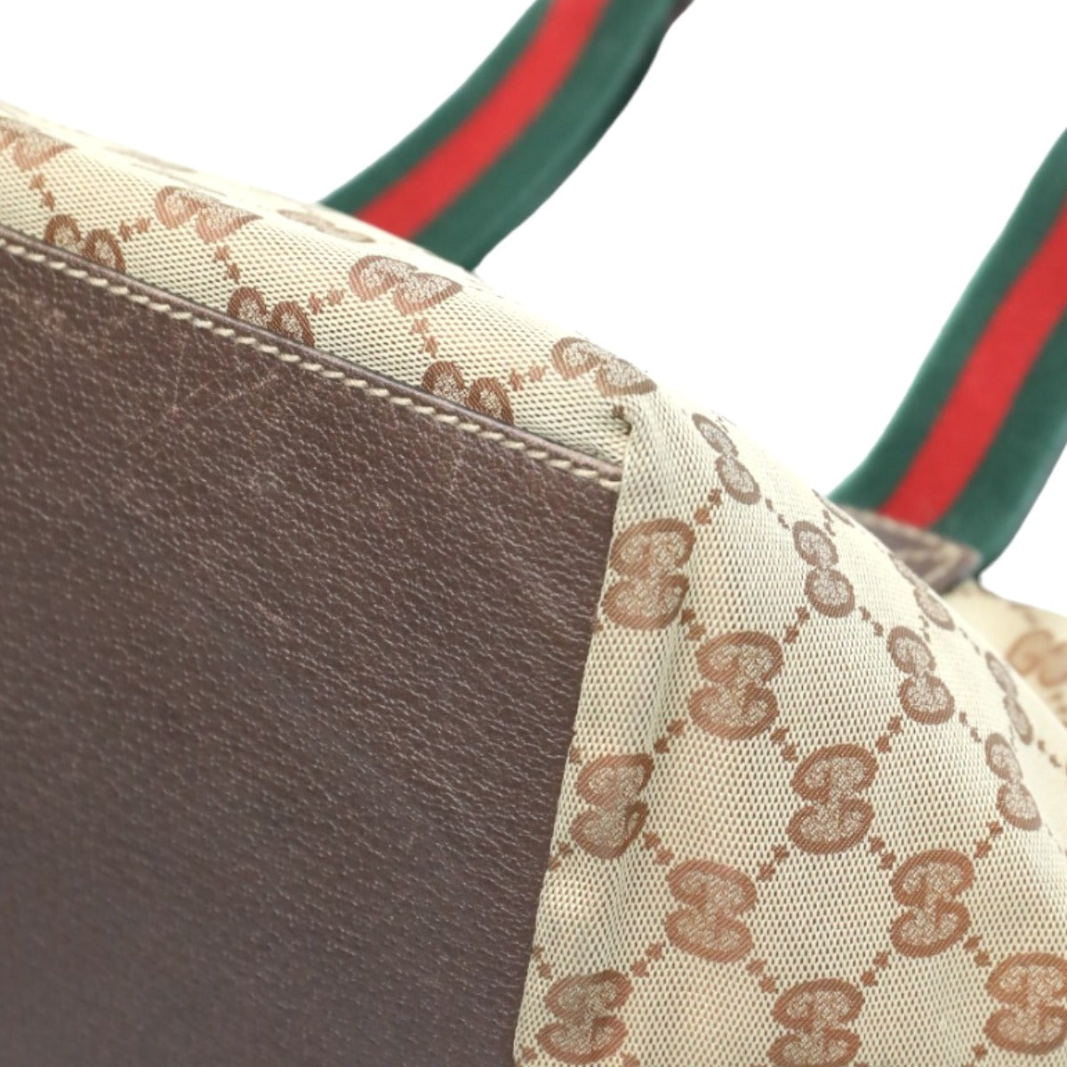 GUCCI Handbag 131228 GG canvas beige Tote Bag Sherry line Women Used Authentic