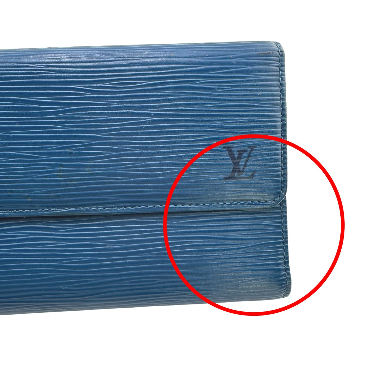 LOUIS VUITTON Long Wallet Purse M63385 Epi Leather Toledo Blue Epi Porte Tresor