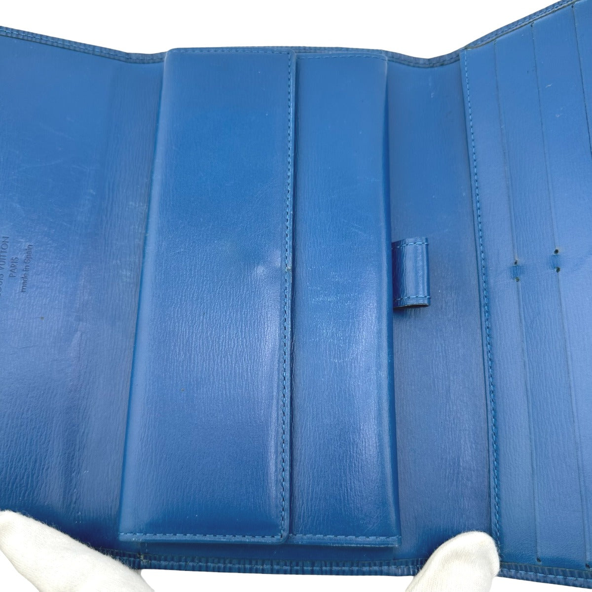 LOUIS VUITTON Long Wallet Purse M63385 Epi Leather Toledo Blue Epi Porte Tresor