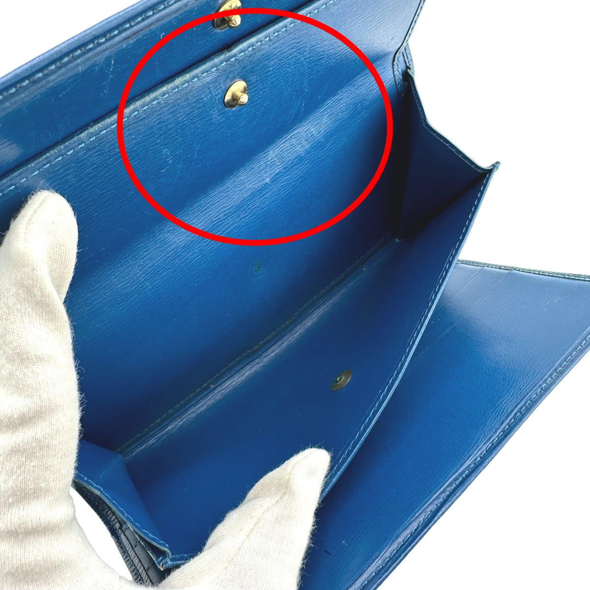 LOUIS VUITTON Long Wallet Purse M63385 Epi Leather Toledo Blue Epi Porte Tresor