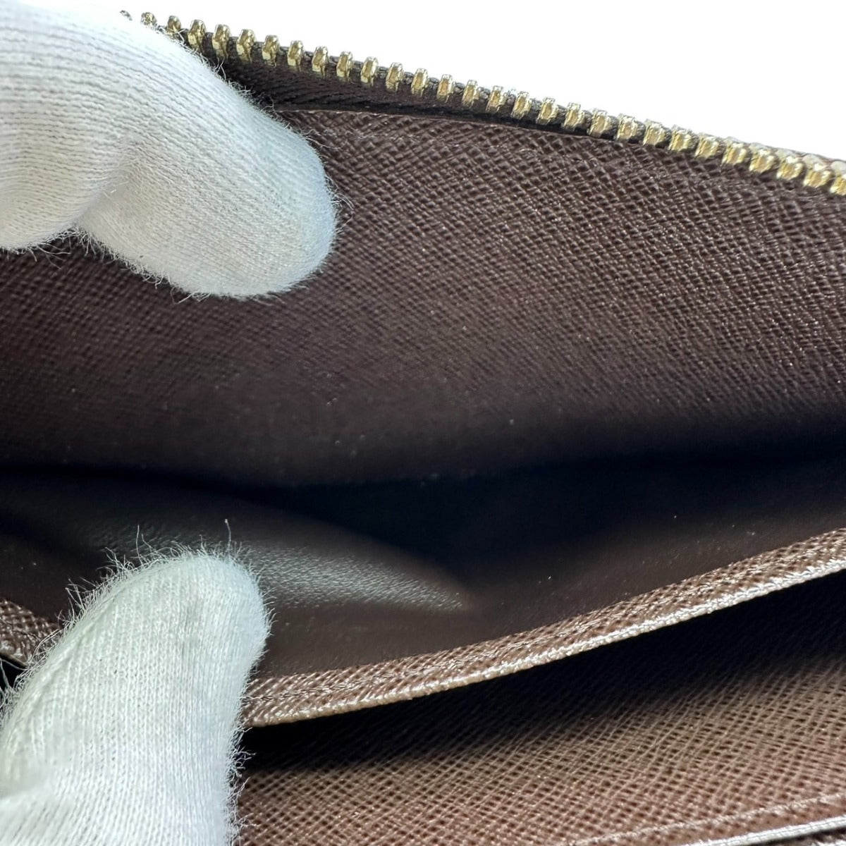 LOUIS VUITTON Long Wallet Purse N60015 Damier canvas, leather Brown Damier Zippy wallet old model