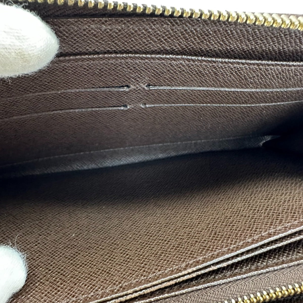 LOUIS VUITTON Long Wallet Purse N60015 Damier canvas, leather Brown Damier Zippy wallet old model