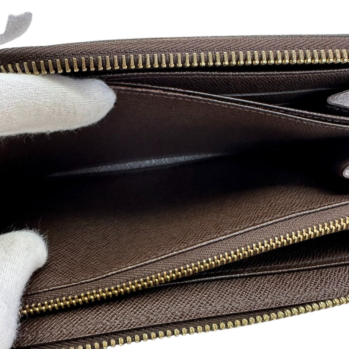 LOUIS VUITTON Long Wallet Purse N60015 Damier canvas, leather Brown Damier Zippy wallet old model
