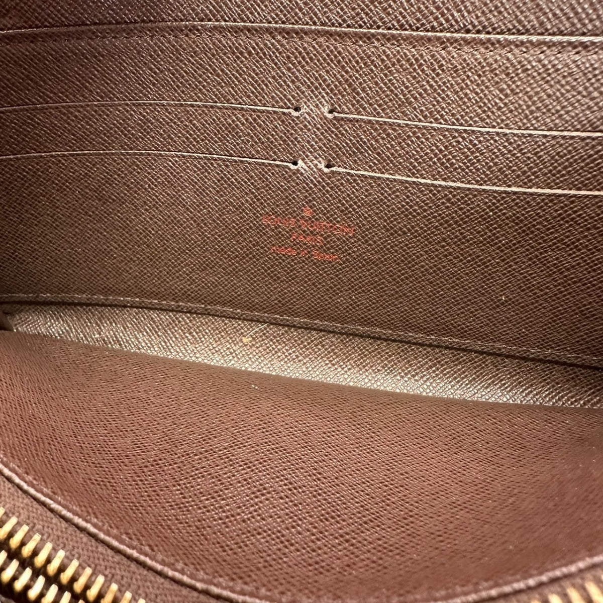 LOUIS VUITTON Long Wallet Purse N60015 Damier canvas, leather Brown Damier Zippy wallet old model