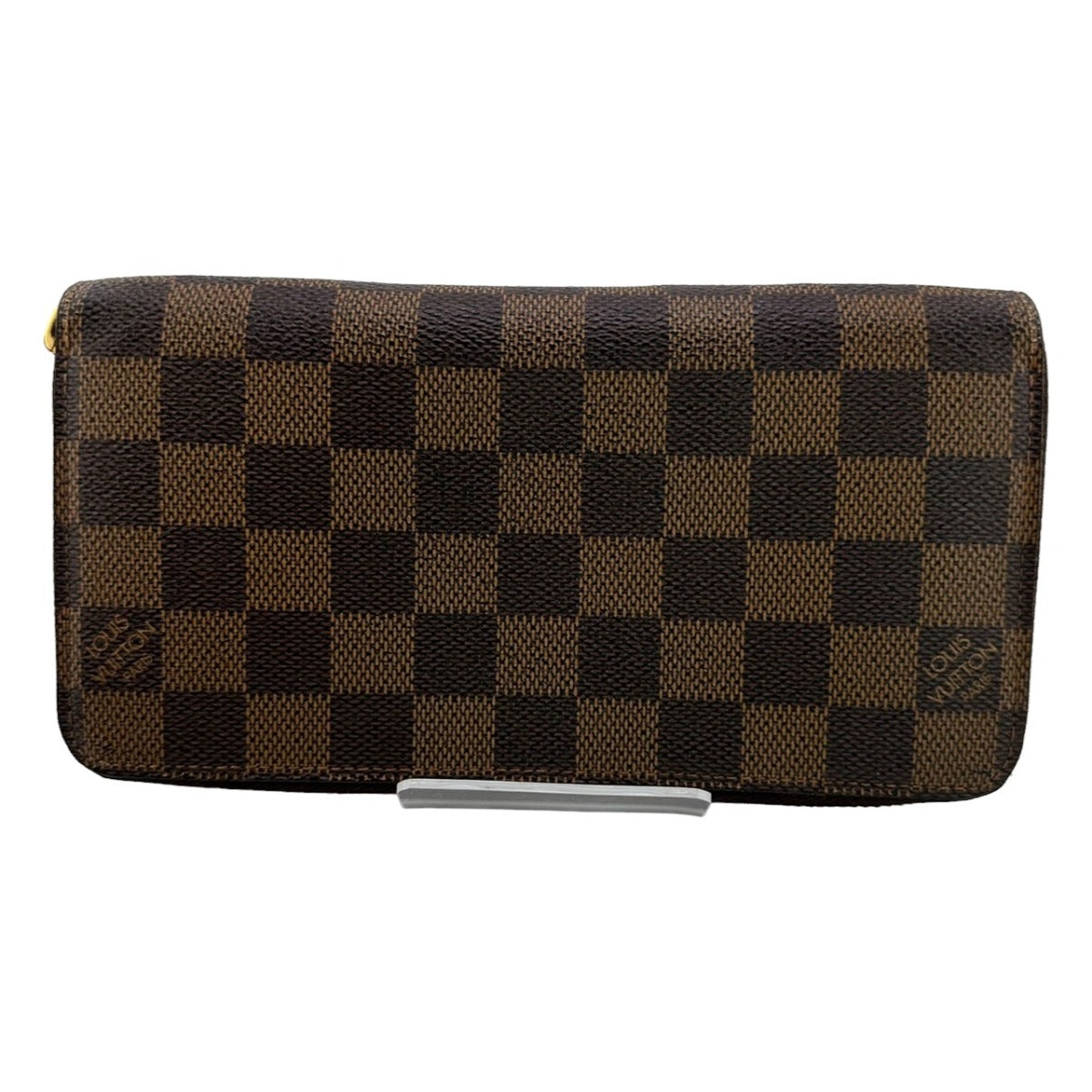 LOUIS VUITTON Long Wallet Purse N60015 Damier canvas, leather Brown Damier Zippy wallet old model