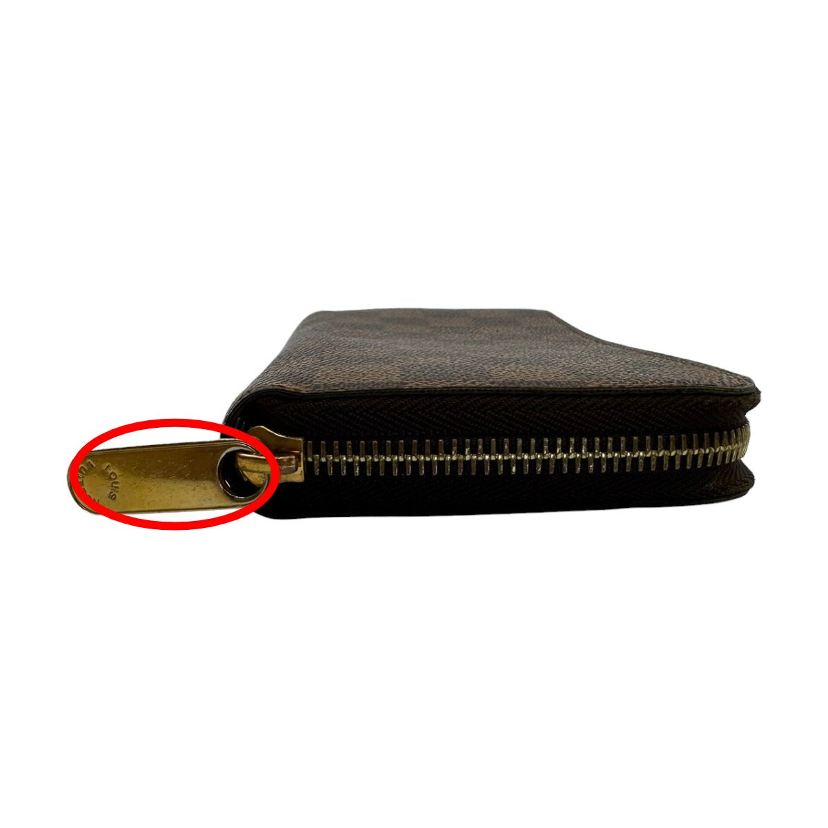 LOUIS VUITTON Long Wallet Purse N60015 Damier canvas, leather Brown Damier Zippy wallet old model
