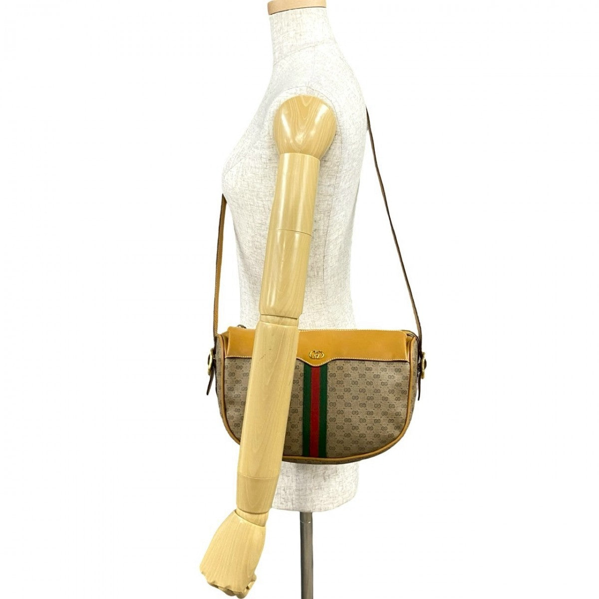 GUCCI Shoulder Bag leather Brown Sherry line