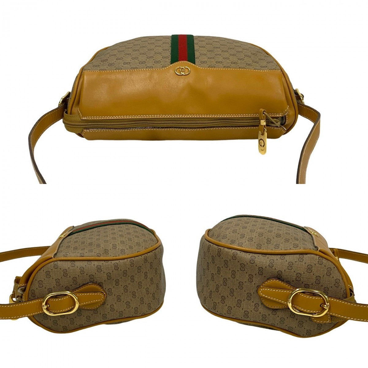 GUCCI Shoulder Bag leather Brown Sherry line