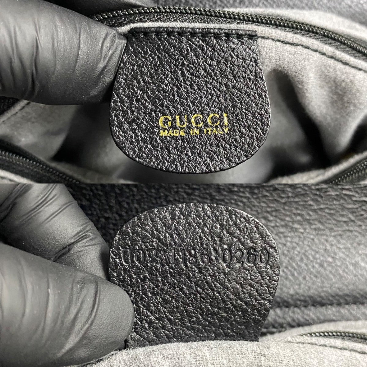 GUCCI Handbag leather black Bamboo