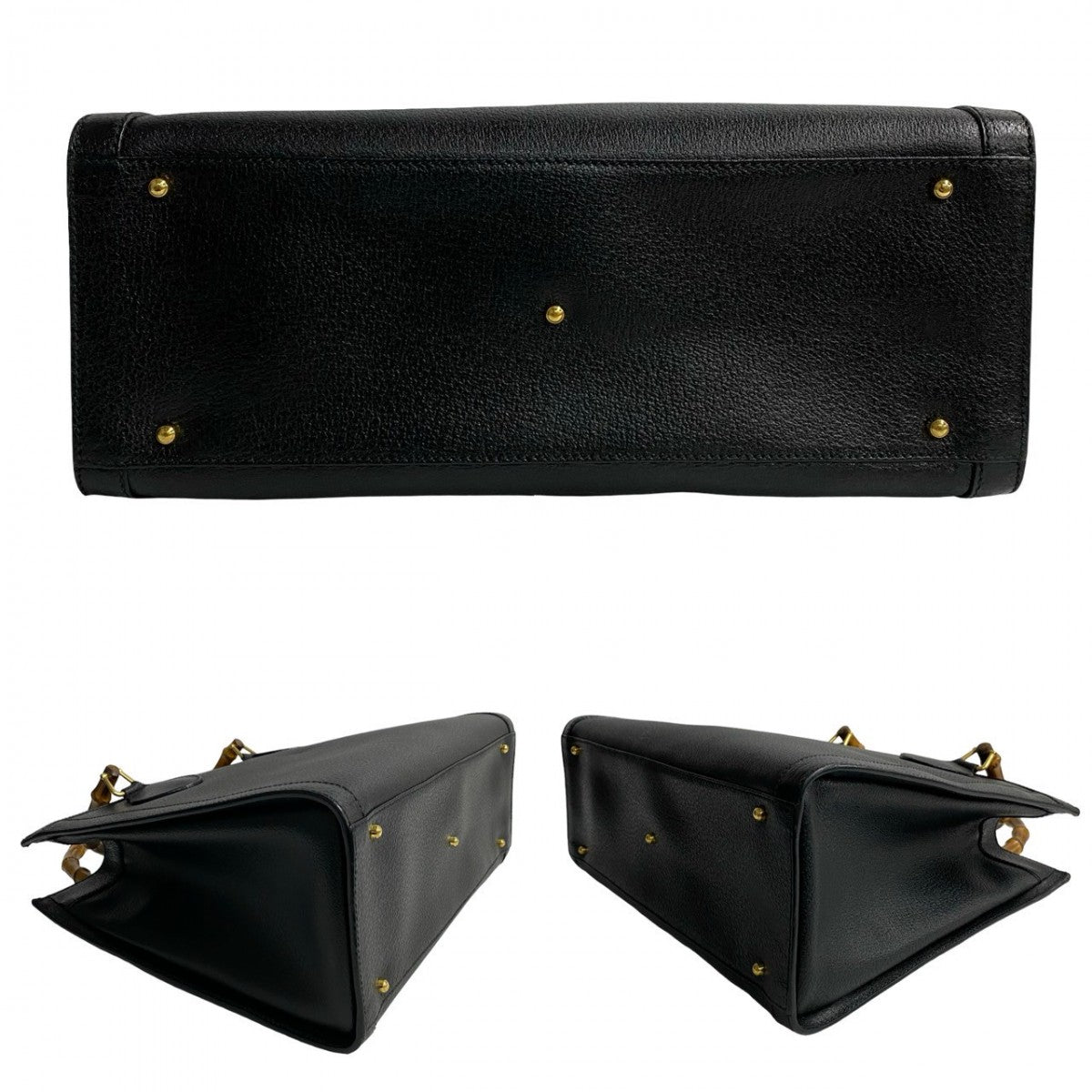 GUCCI Handbag leather black Bamboo