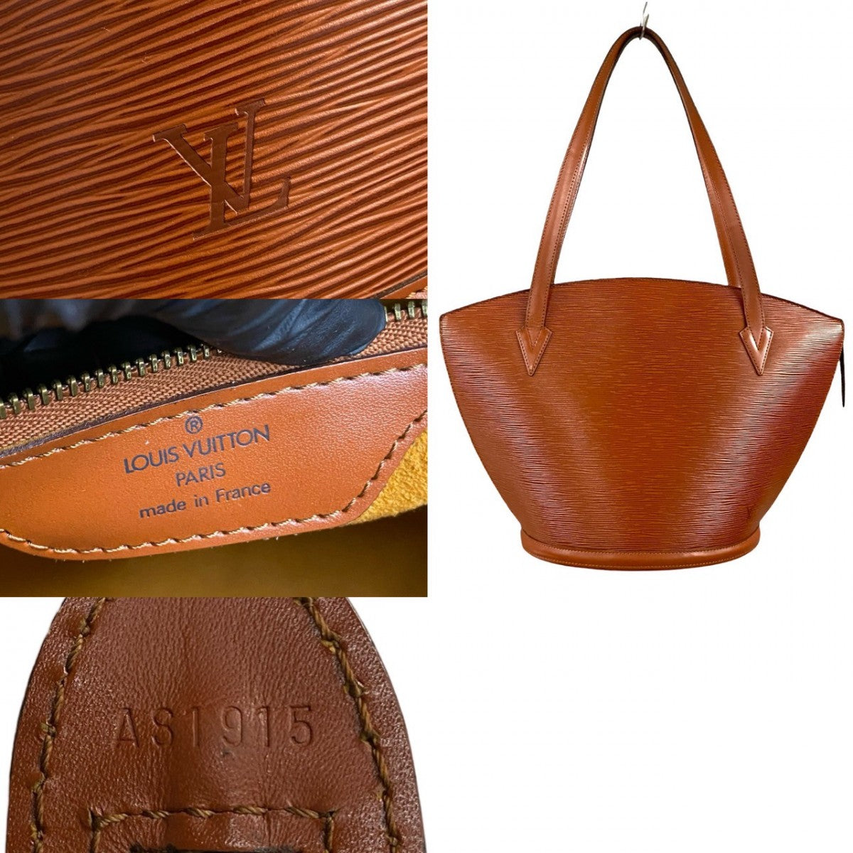 LOUIS VUITTON Tote Bag M52263 leather Brown Epi Sunjack shopping