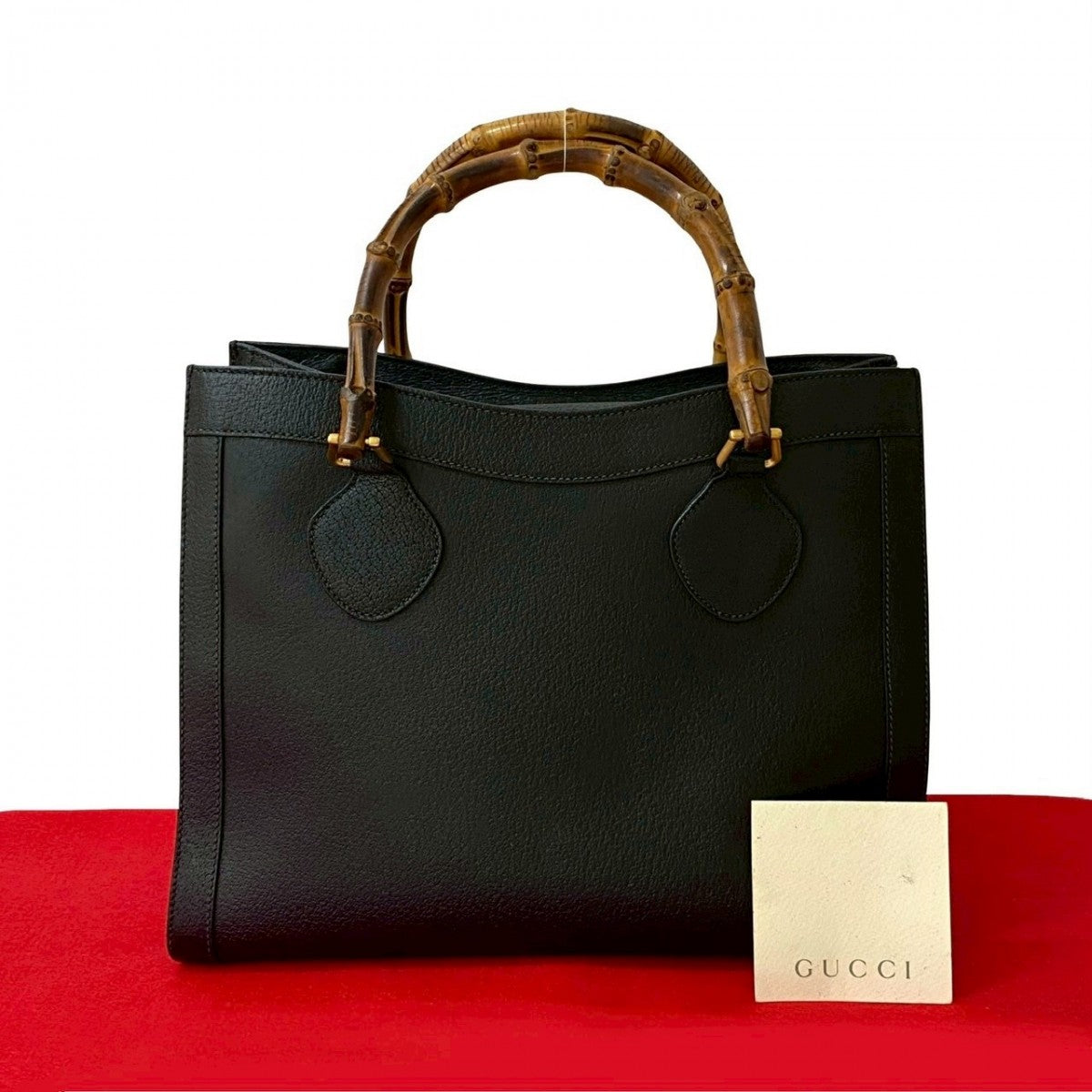 GUCCI Handbag leather black Bamboo