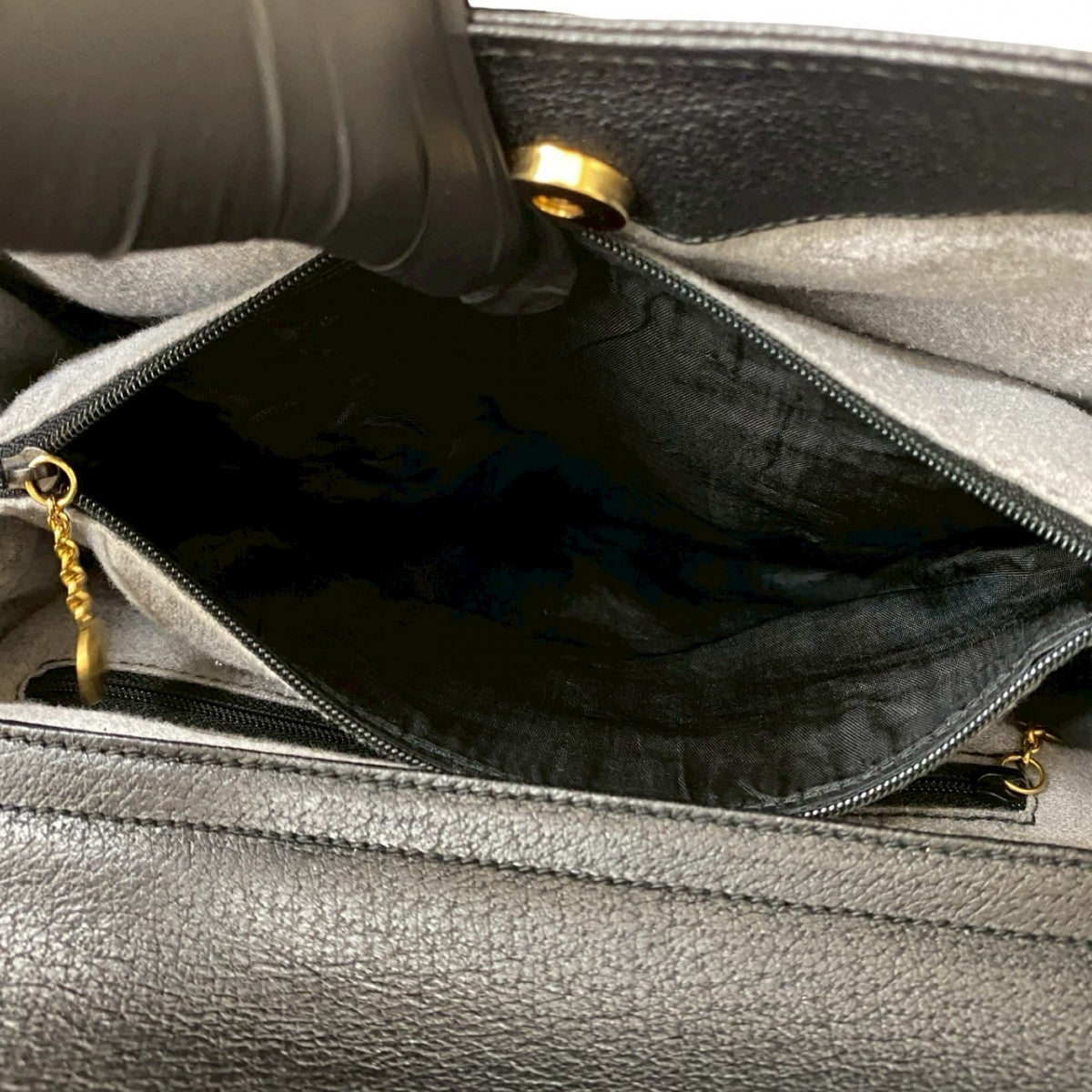 GUCCI Handbag leather black Bamboo